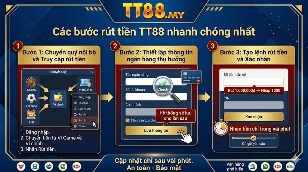 Nhà cái TT88 - Hướng dẫn chi tiết quy trình rút tiền TT88